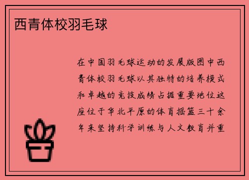 西青体校羽毛球